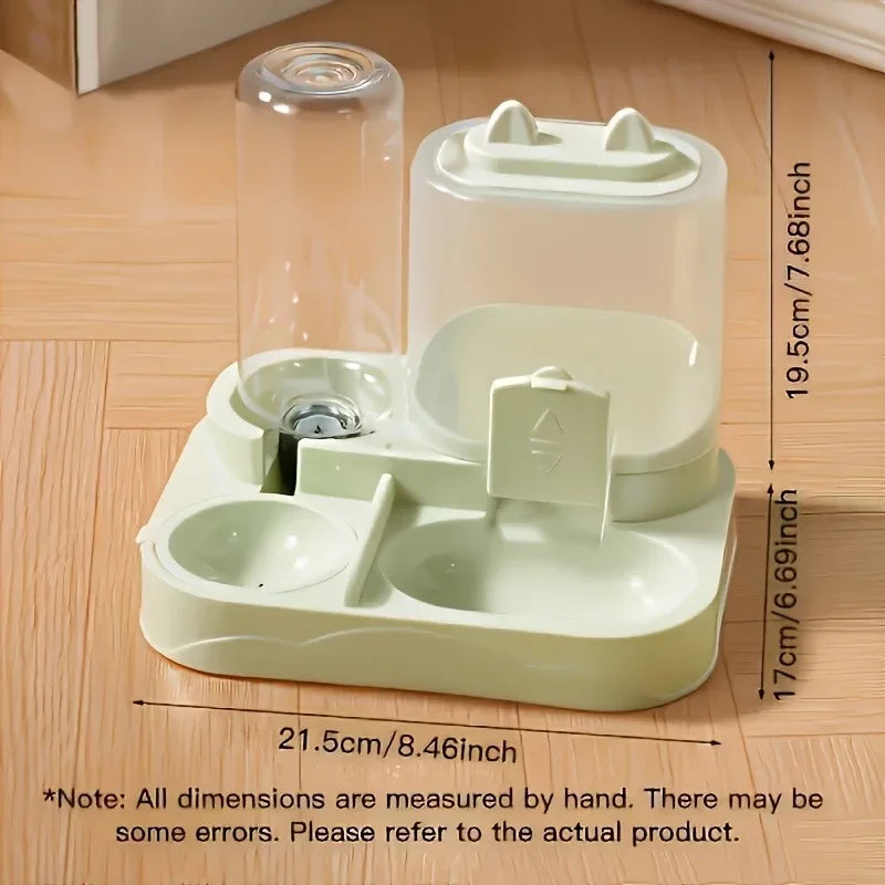 Automatic Gravity Pet Feeder & Water Dispenser Dual Bowl Set