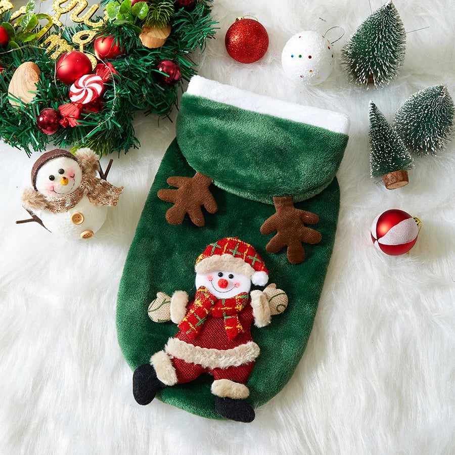 Christmas Flannel Pet Hoodie for Small & Medium Dogs and Cats