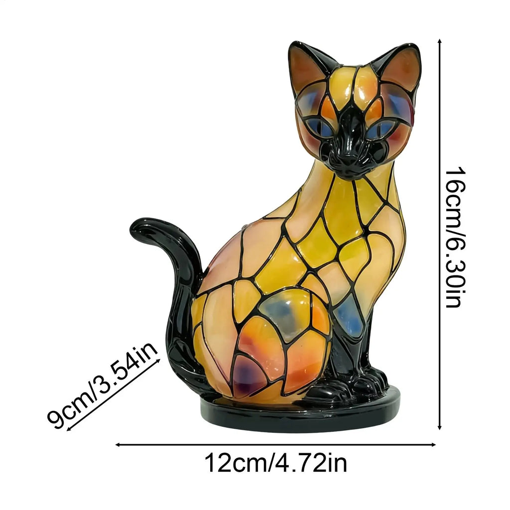 Vintage 3D Resin Cat Lamp, LED Nightlight Decor for Cat Lovers