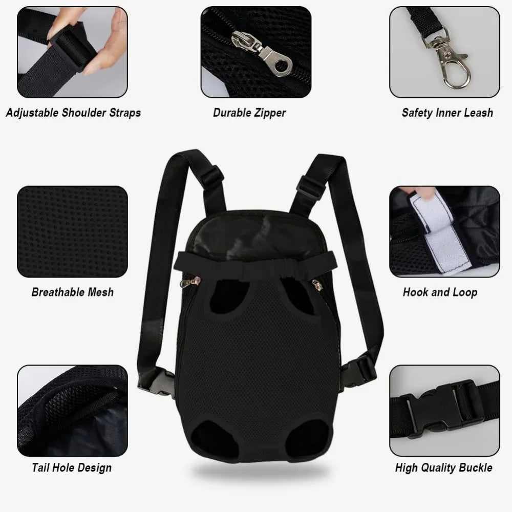 Front Chest Dog Backpack Carrier for Cats & Small Dogs Travel Hiking