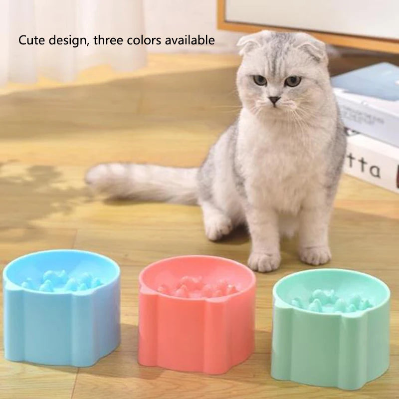 Raised Anti-Choking Cat Food Bowl with Neck-Friendly Tall Base