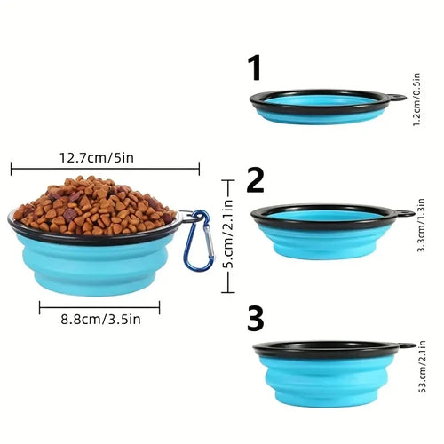2-Pack Collapsible Travel Dog Bowls with Lids, Portable