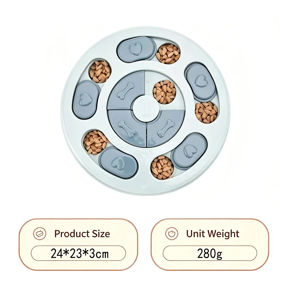 Dog Puzzle Slow Feeder Bowl – Interactive Treat Toy for Dogs & Cats
