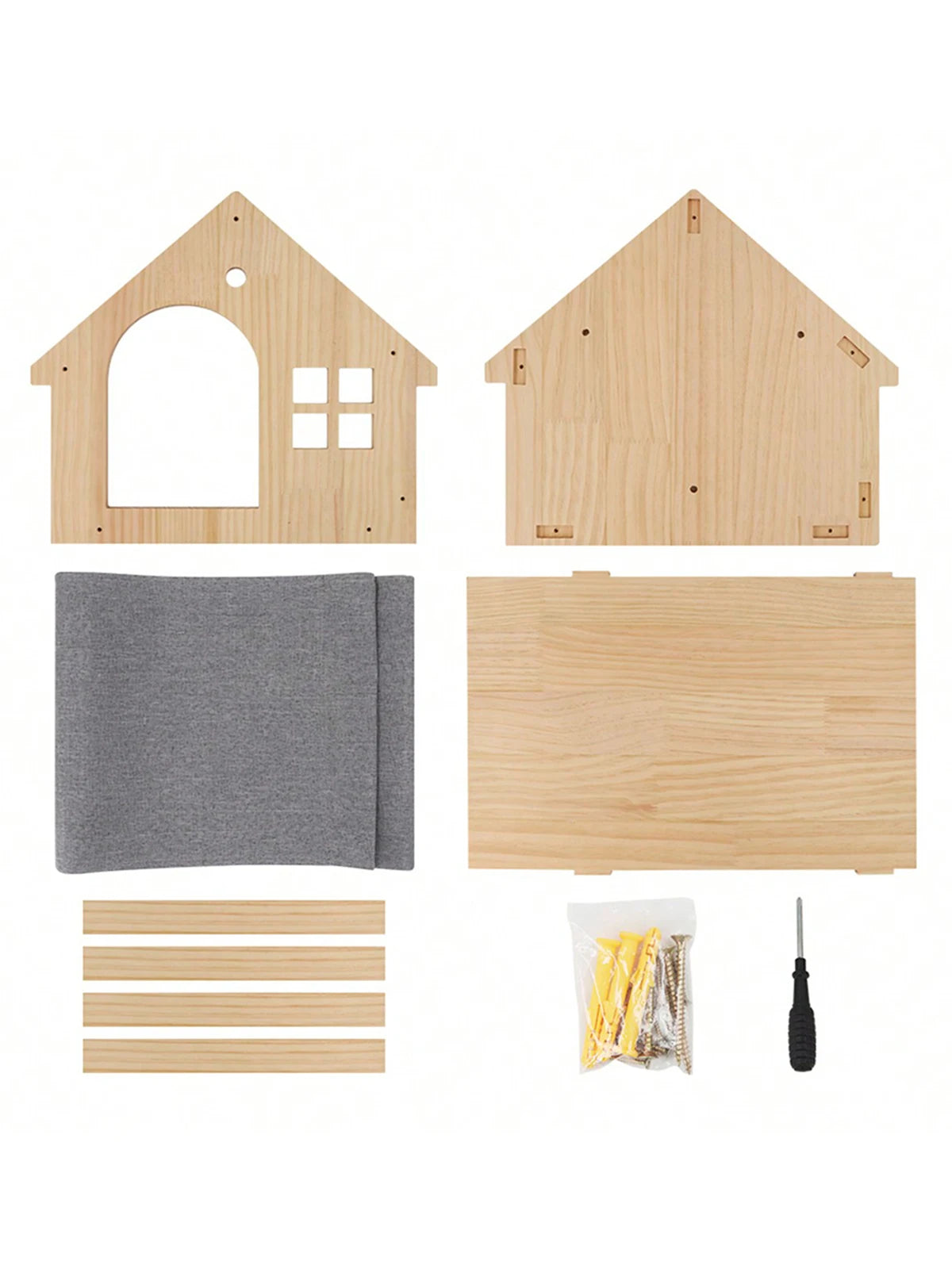 Wall-Mounted Cat Castle House Shelf, Climbing Hideaway Bed for Cats