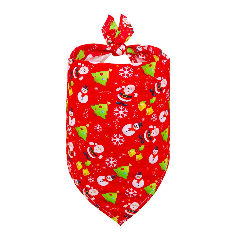 Christmas Dog Bandana Scarf, Holiday Triangle Bib for Dogs & Cats