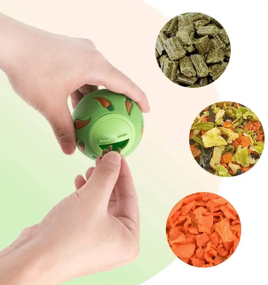 Rabbit Treat Ball Slow Feeder, Interactive Bunny Enrichment Toy