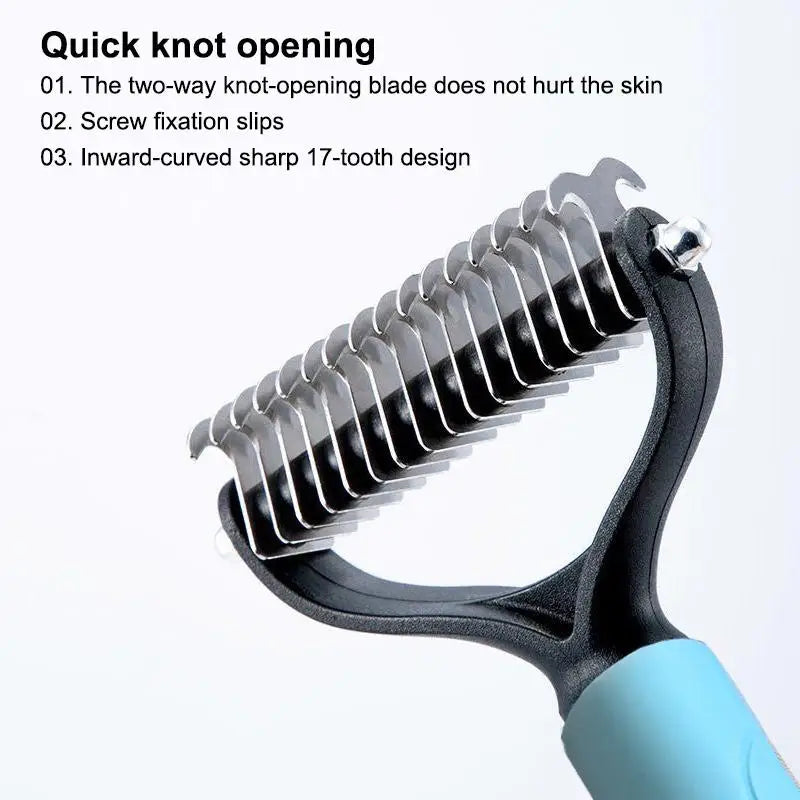 2-in-1 Pet Dematting and Deshedding Brush