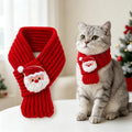 Christmas Knit Scarf for Cats & Small Dogs, Santa Holiday Neckwear