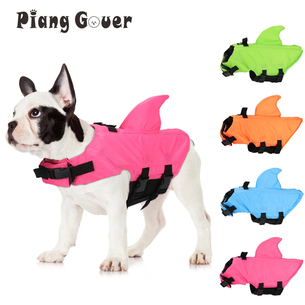Shark Fin Dog Life Jacket, Adjustable Swim Vest for Small & Medium Dogs
