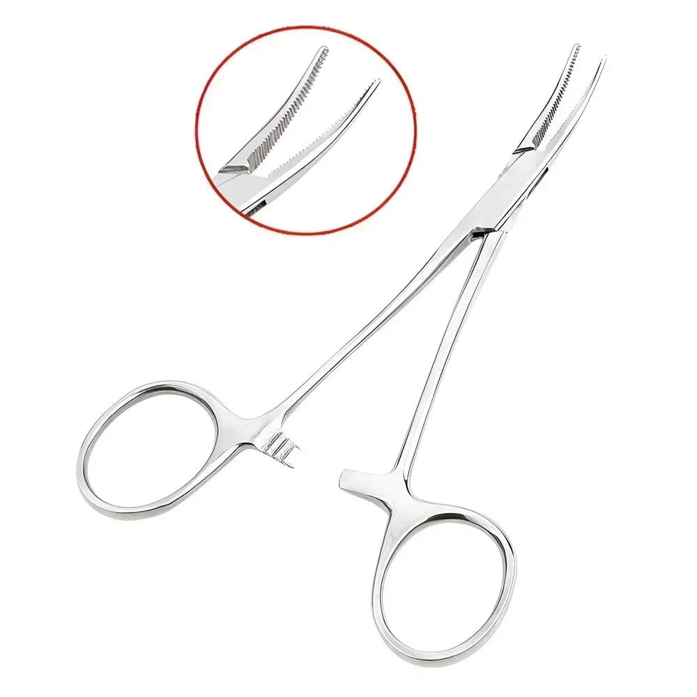 Curved Stainless Steel Pet Hemostat for Ear Hair Removal & Grooming