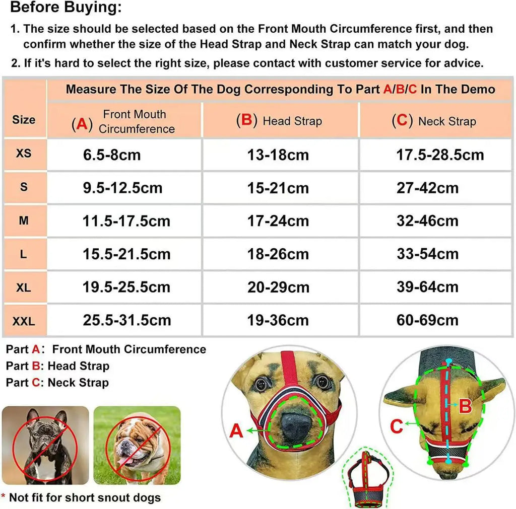 Breathable Mesh Dog Muzzle with Reflective Strap, Allows Drinking