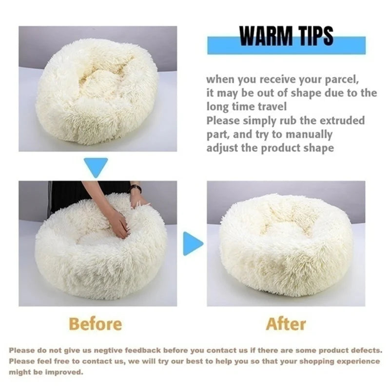 Calming Orthopedic Donut Dog Bed, Washable Pet Lounger