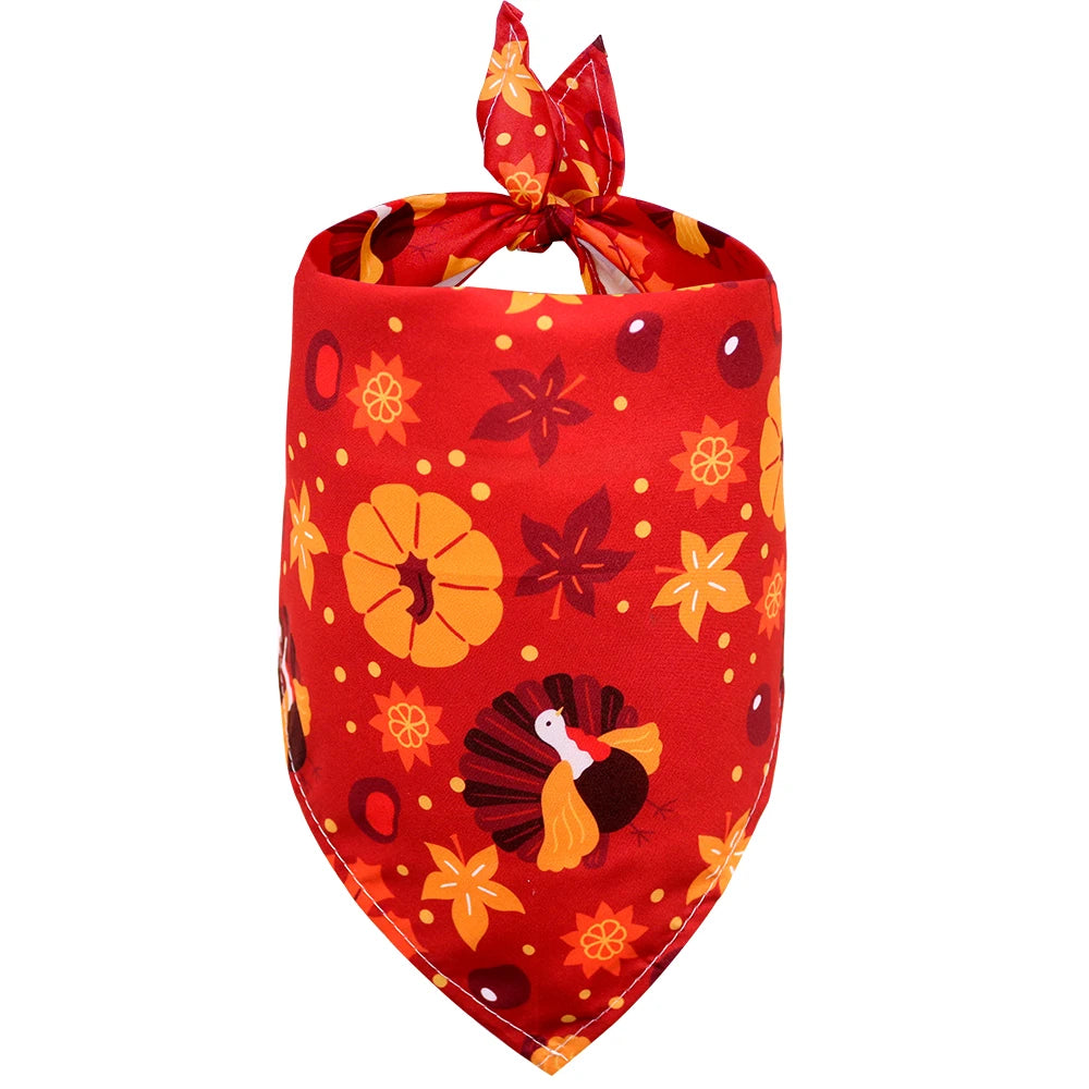 Thanksgiving Turkey Dog Bandana, Fall Pet Scarf for Dogs & Cats
