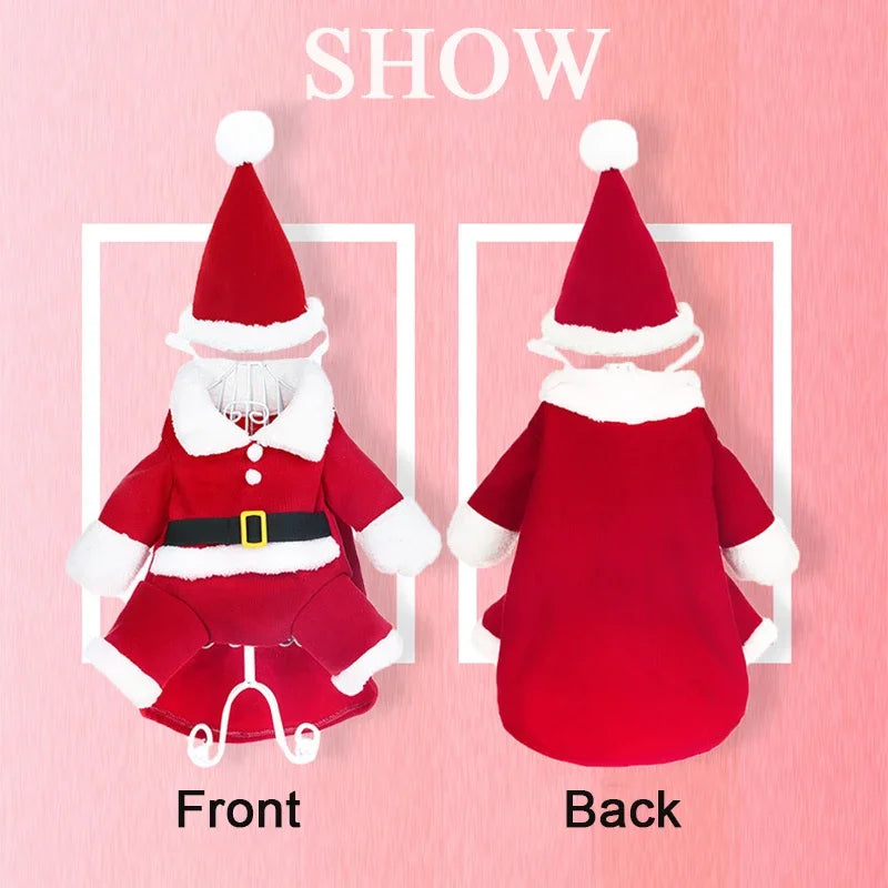 Dog Santa Claus Christmas Costume for Small Dogs & Cats