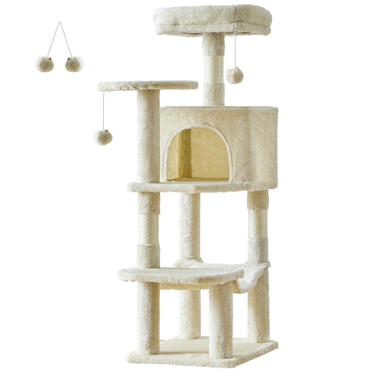 44-Inch Multi-Level Cat Tree with Scratching Posts