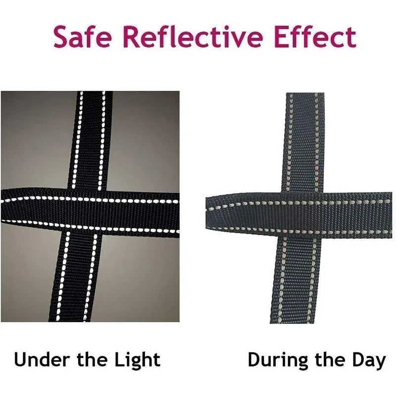 Reflective Night Safety Dog & Cat Harness Leash Walking Training Rope