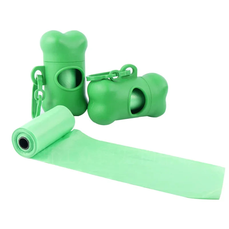 Bone Shaped Dog Poop Bag Holder Dispenser with Leash Clip