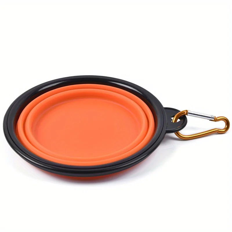 Foldable Silicone Dog Travel Bowl, Portable Water & Food Dish