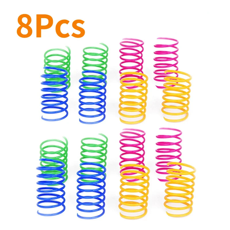 Colorful Cat Spring Coil Toys, Interactive Kitten Spiral Springs