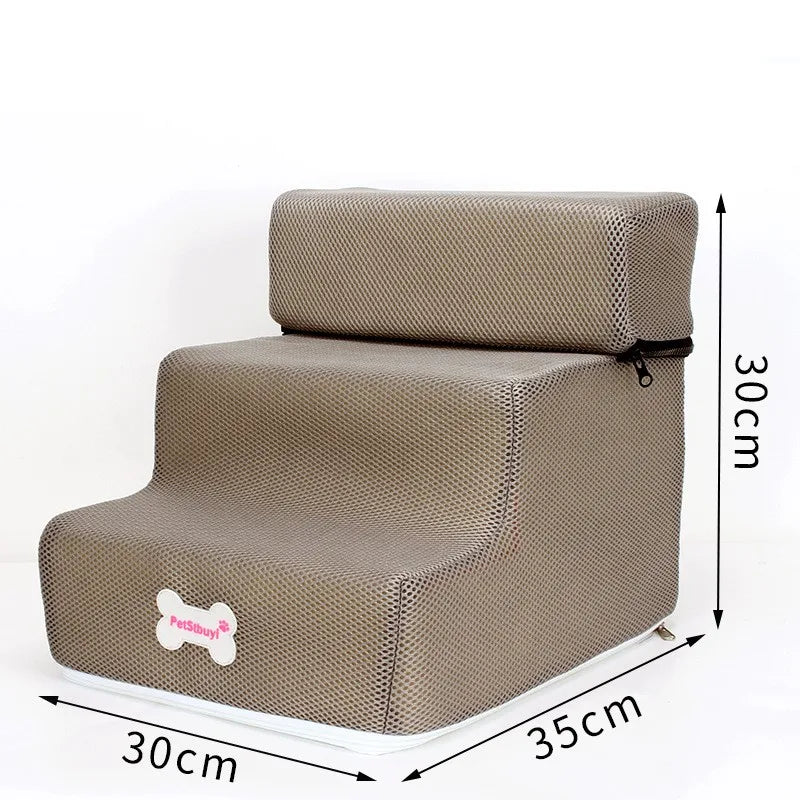 3-Step Anti-Slip Pet Stairs for Small Dogs and Cats to Bed