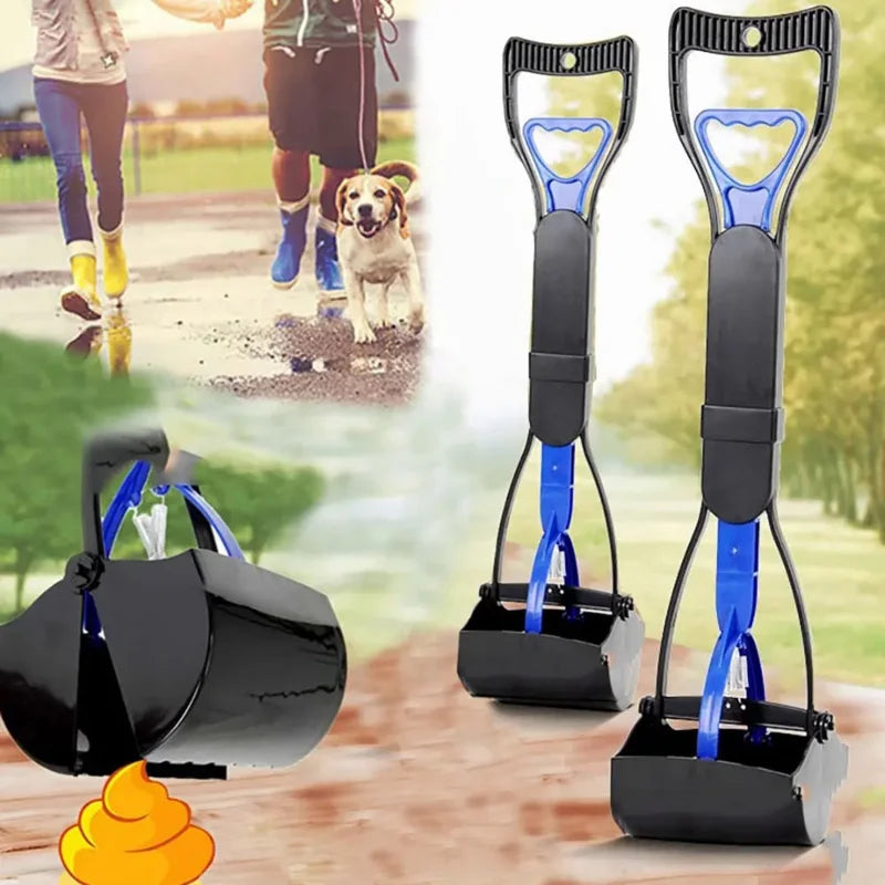 Long-Handle Foldable Dog Pooper Scooper with Jaw Clamp Pickup