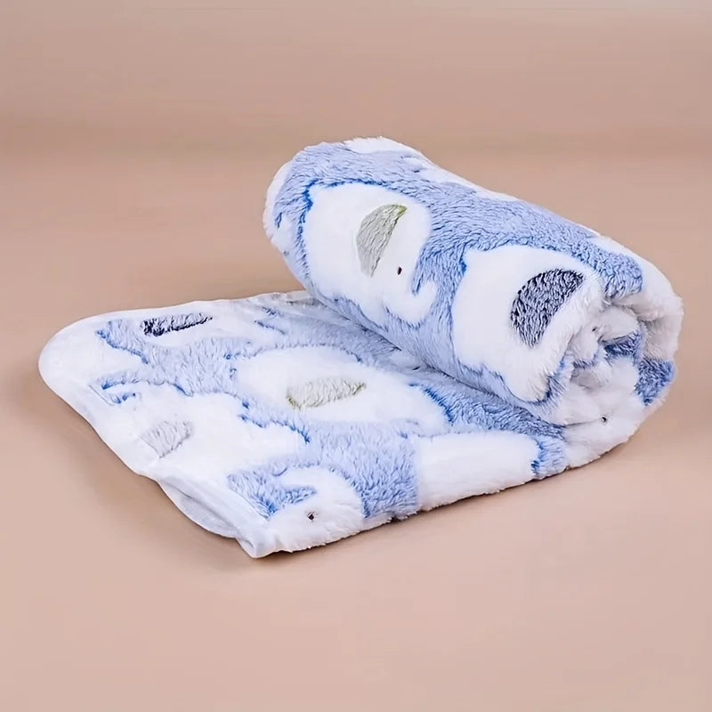 Christmas Elephant Flannel Pet Blanket for Dogs & Cats