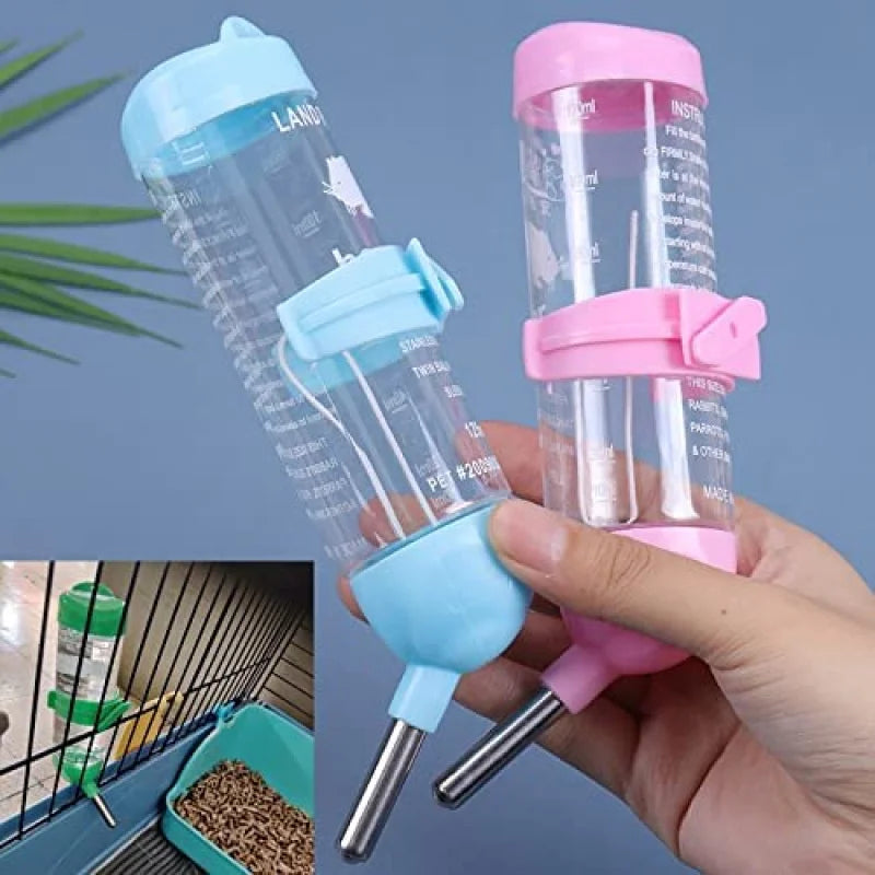 250ml Small Animal Hanging Water Bottle, No-Drip Rodent Drinker for Hamsters and Rabbits