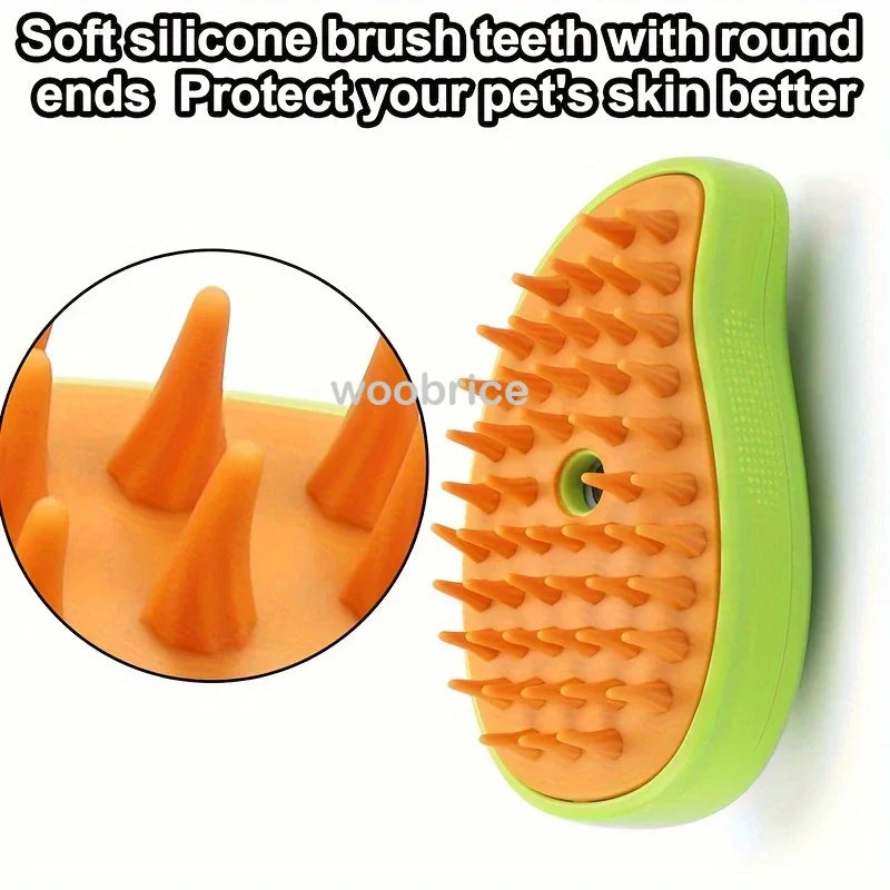 3-in-1 Electric Steam Grooming Brush for Dogs & Cats, Detangling