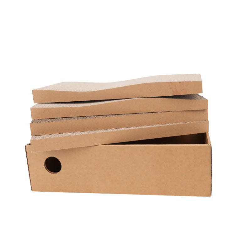 4-Pack Cardboard Cat Scratching Boxes for Indoor Cats and Kittens
