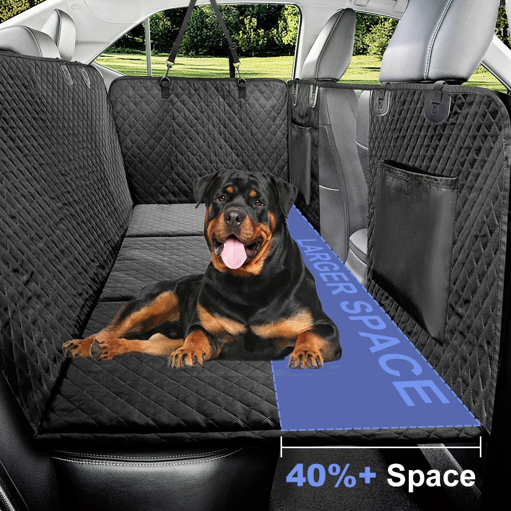 Dog Back Seat Extender with Hard Bottom, Waterproof Car Cover for SUVs