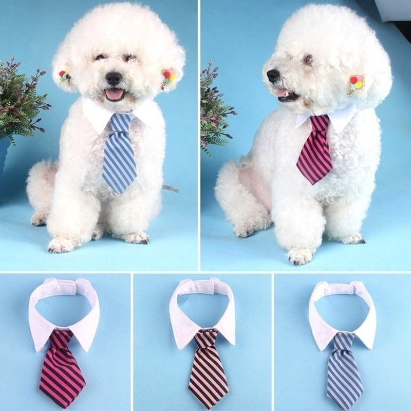 Christmas Cat & Dog Bow Tie Collar, Adjustable Striped