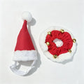 Dog Christmas Santa Hat Collar with Bells, Holiday Costume