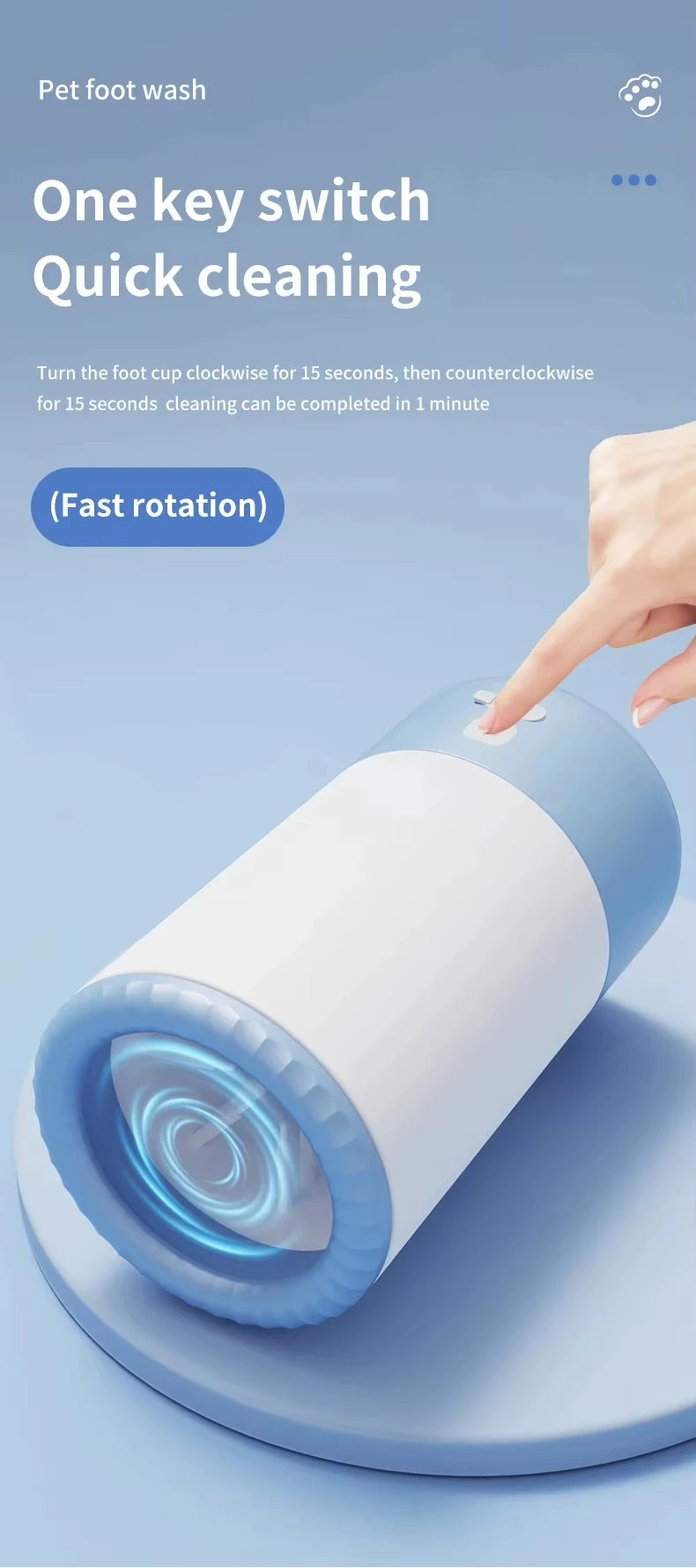 Electric Automatic Dog Paw Washer, Portable Quiet Paw Cleaner