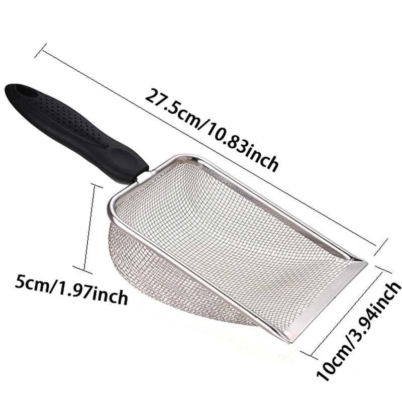 Stainless Steel Mesh Litter Scoop for Cats and Reptile Sand Cleaning