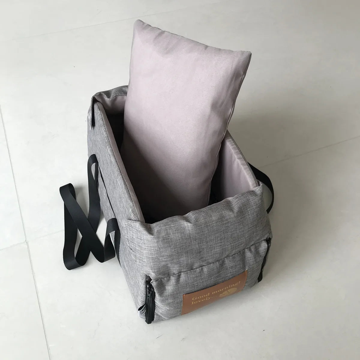 Console Booster Dog Car Seat with Safety Tether for Small Pets
