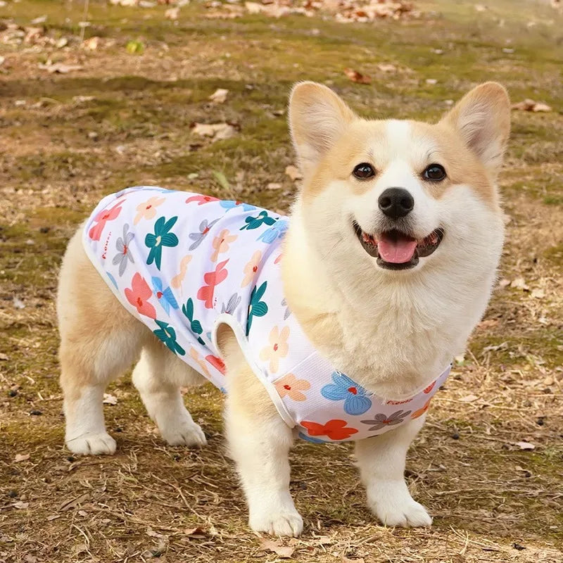 Cooling Summer Pet Vest – Soft Cartoon Shirt for Small & Large Dogs