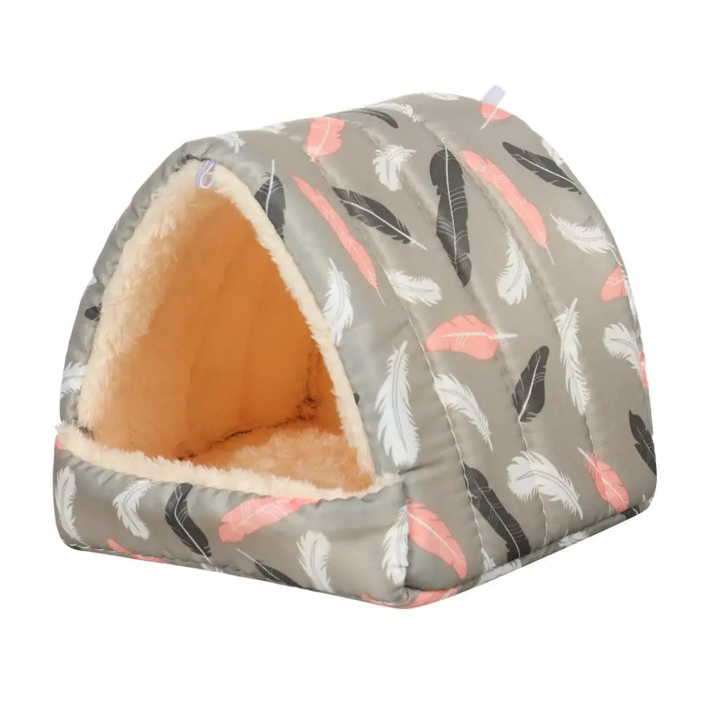 Cute Cartoon Guinea Pig Bed Nest, Warm Plush Small Animal House
