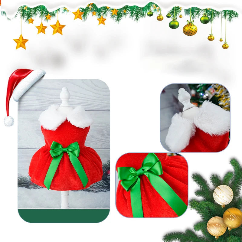Christmas Dog Dress for Small Dogs, Holiday Pet Clothes