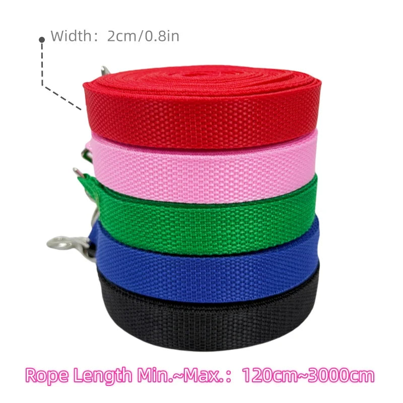 Extra Long Dog Training Leash, Durable Nylon Rope 1.2M to 30M