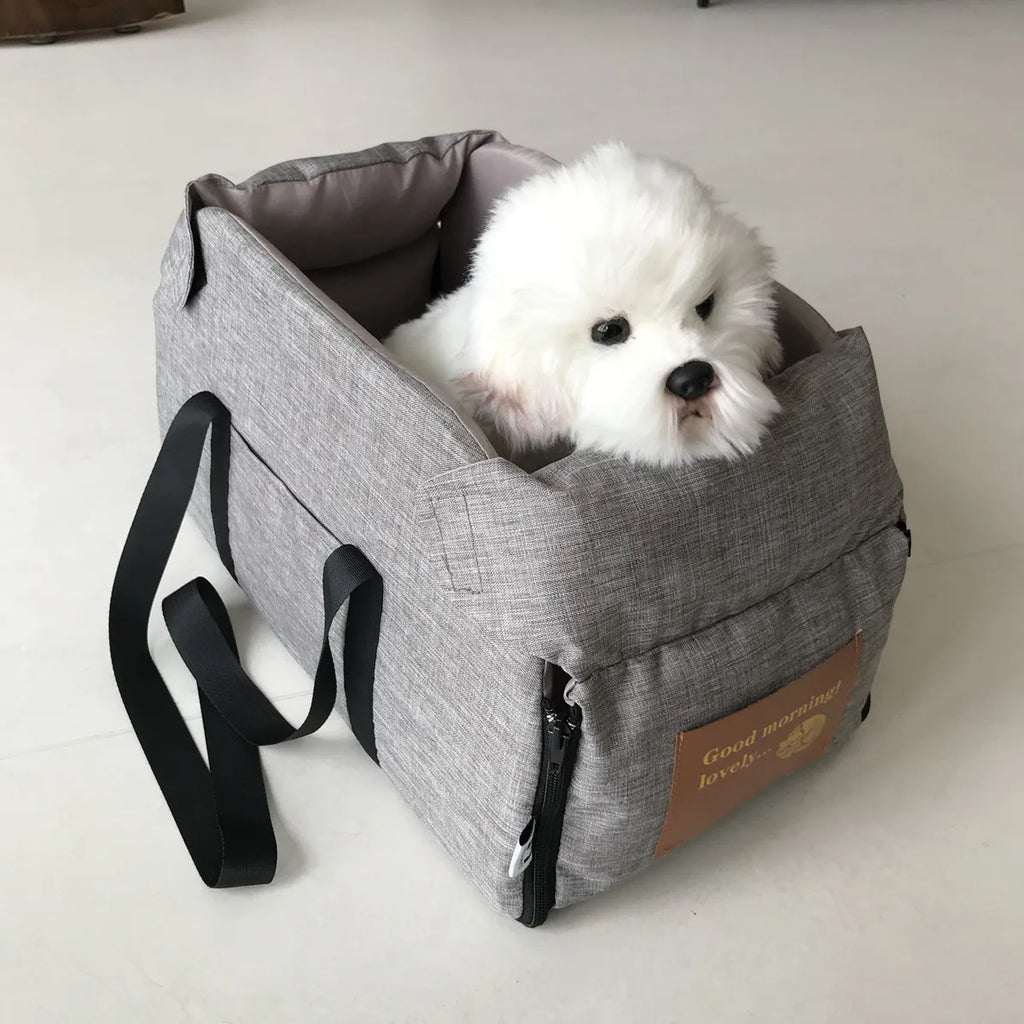 Console Booster Dog Car Seat with Safety Tether for Small Pets