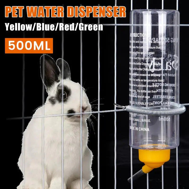 500ml Hanging Water Bottle Dispenser for Rabbits and Hamsters