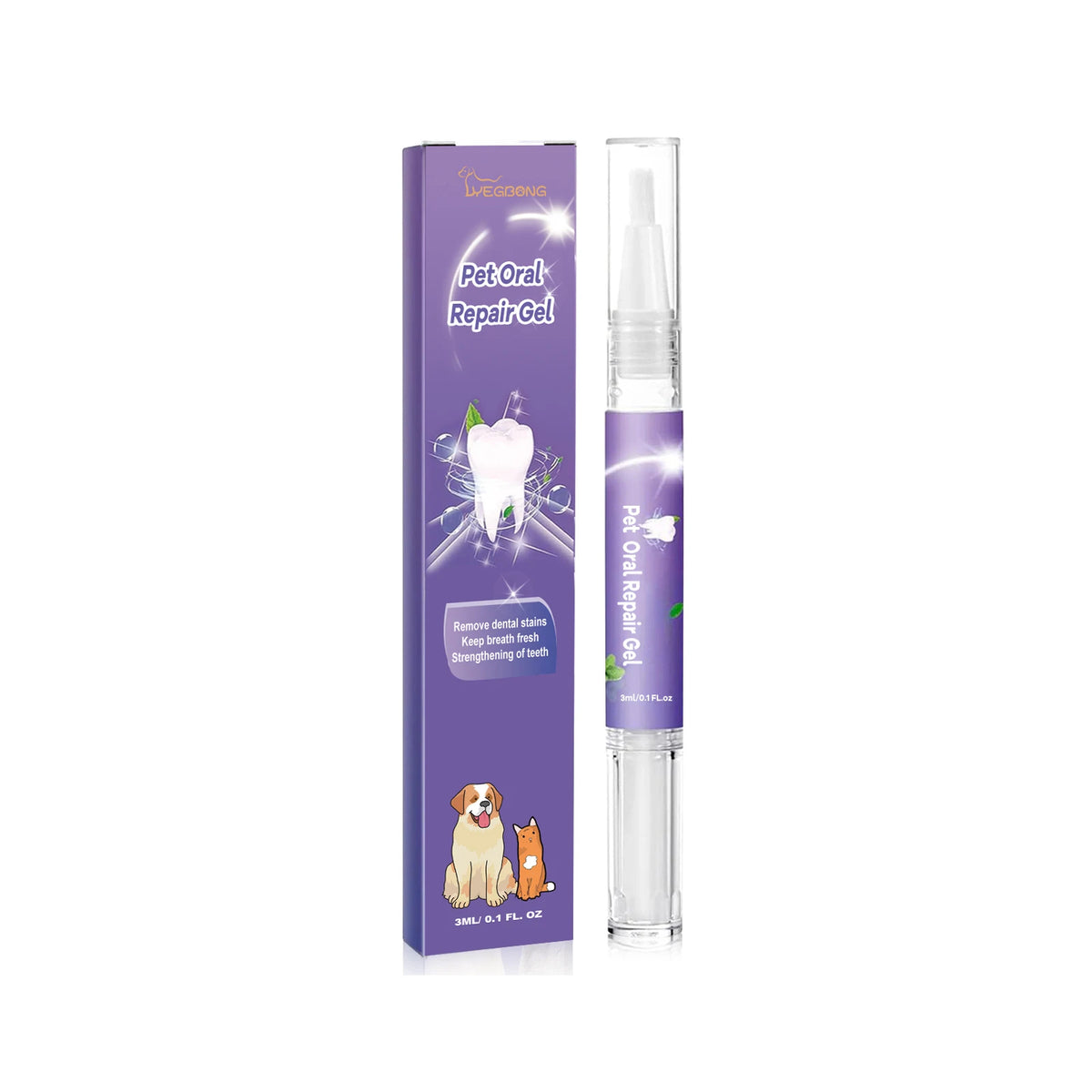 Pet Dental Care Gel Pen for Dogs & Cats, Fresh Breath Tartar Control