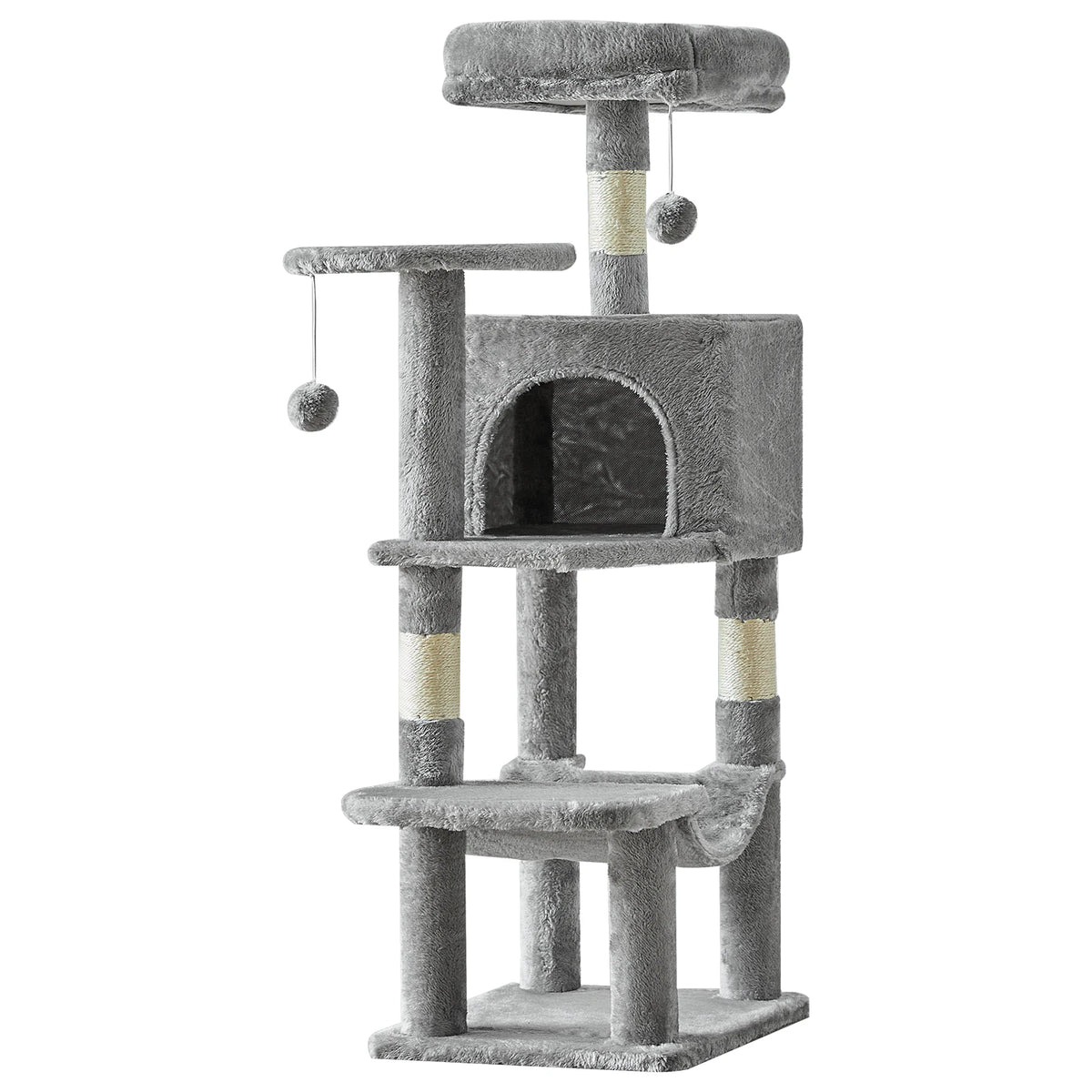 44-Inch Multi-Level Cat Tree with Scratching Posts