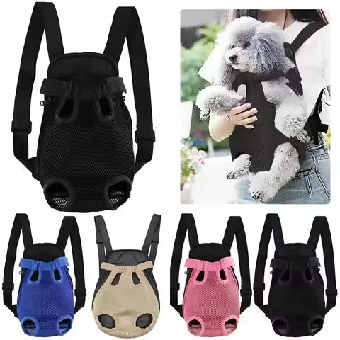 Breathable Mesh Pet Carrier Backpack, Hands-Free Front Carrier