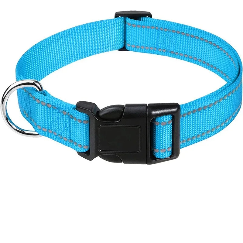 Adjustable Nylon Dog Collar, Soft Buckle Collar for Puppies & Dogs