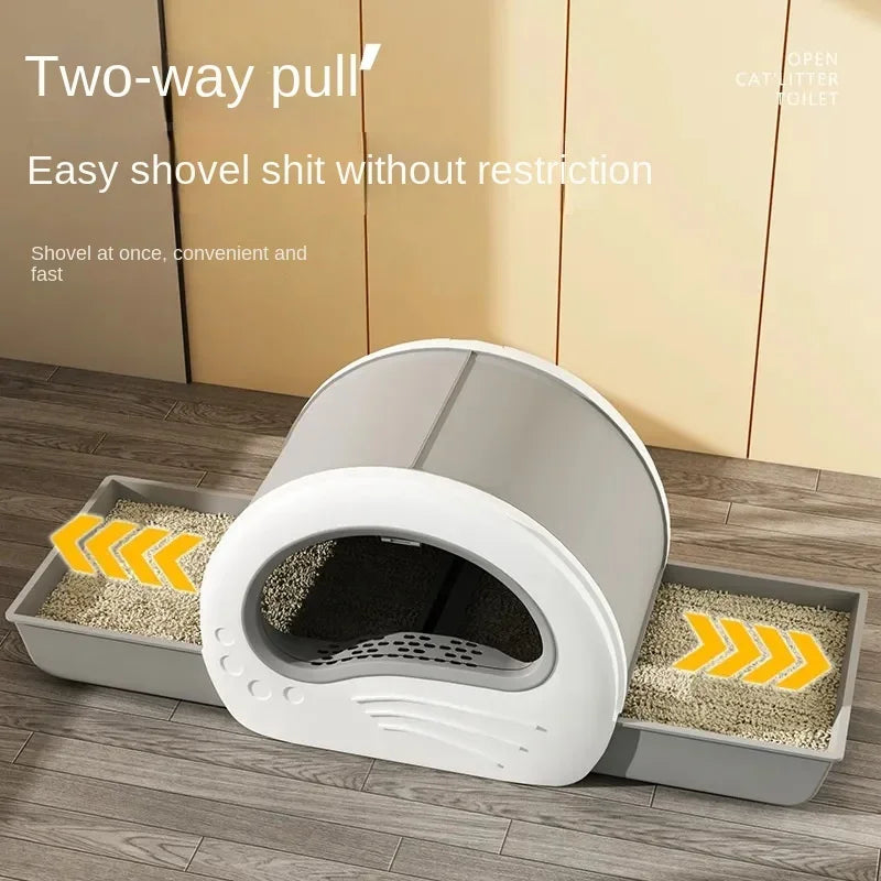 Fully Enclosed Drawer Cat Litter Box, Odor-Blocking & Splash-Proof