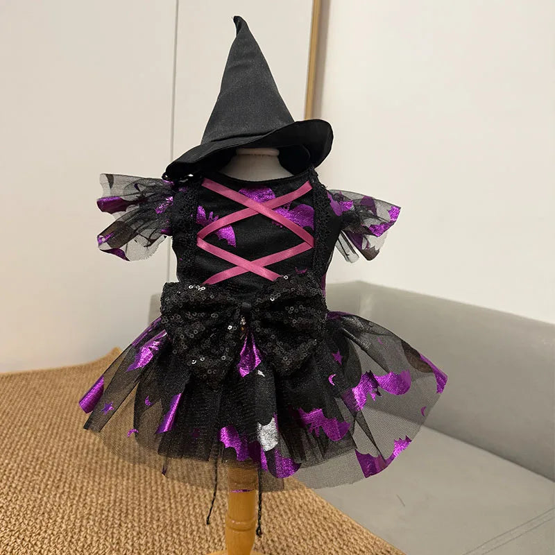 Gothic Witch Princess Halloween Costume for Cats and Small Dogs