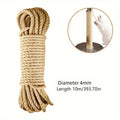 Natural Jute Rope Cat Scratcher for Furniture Protection 10M
