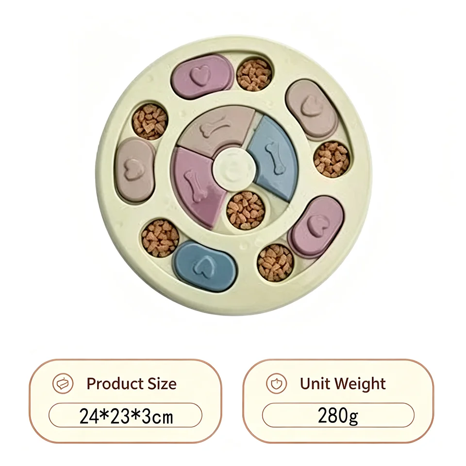 Dog Puzzle Slow Feeder Bowl – Interactive Treat Toy for Dogs & Cats