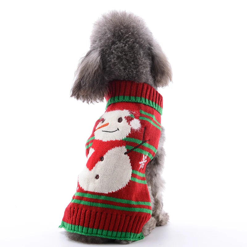 Soft Warm Christmas Turtleneck Dog Sweater for Small Dogs